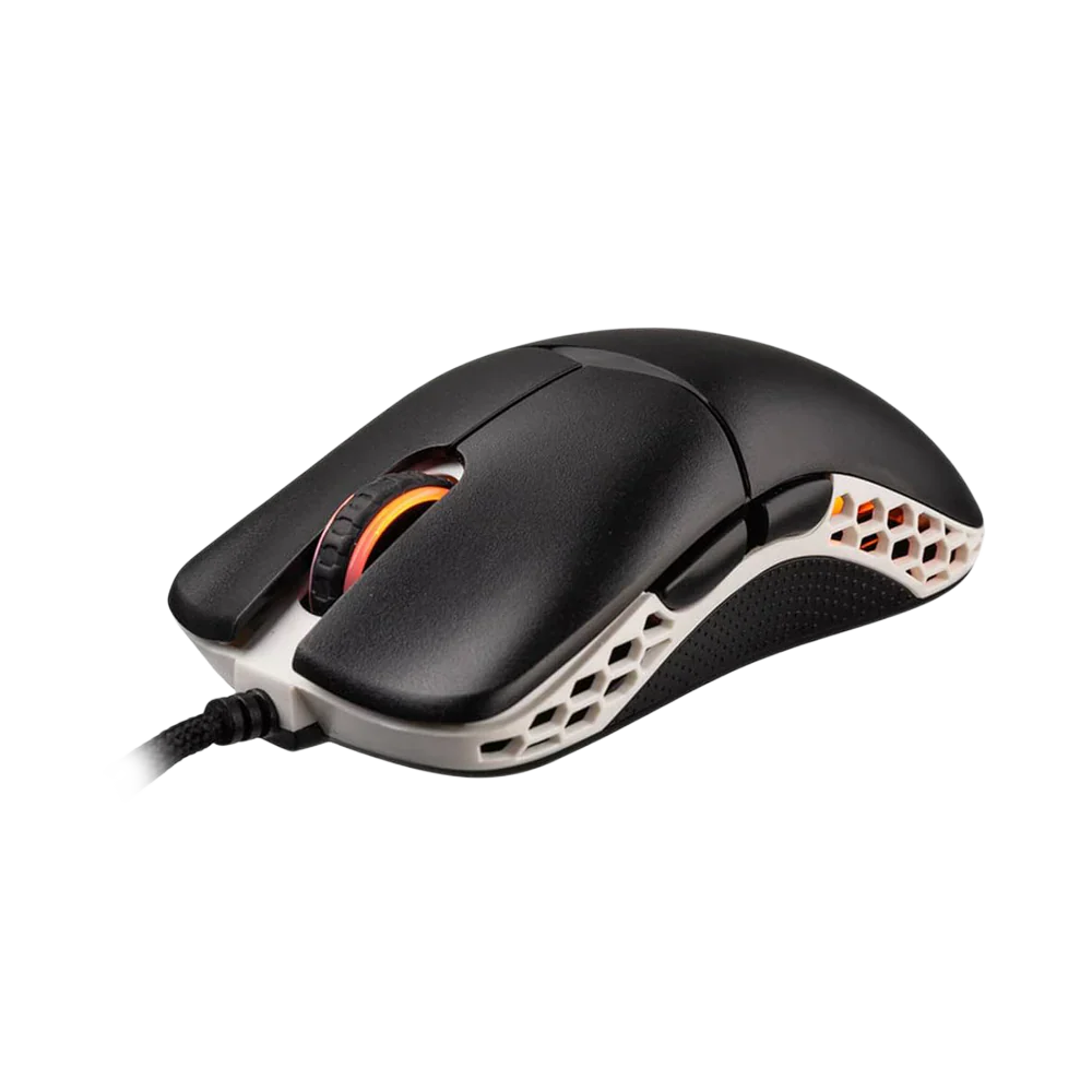 Ducky Feather Rgb Wired Huano Blue Switches Lightweight Gaming Mouse - Black/White
