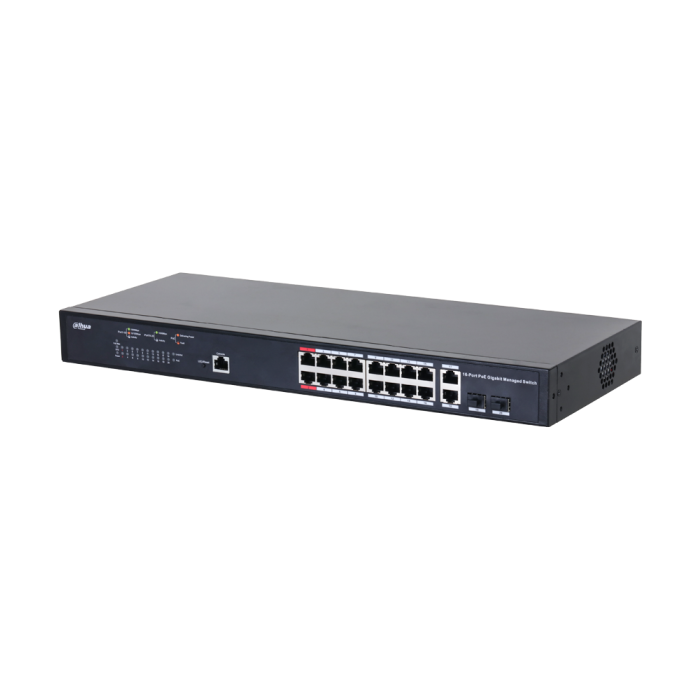 Dahua 18-Port Managed Gigabit Switch with 16-Port PoE - 18 Ports / Managed - Switch