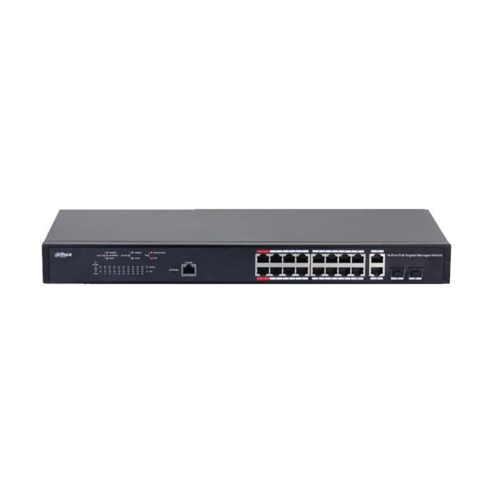Dahua 18-Port Managed Gigabit Switch with 16-Port PoE - 18 Ports / Managed - Switch