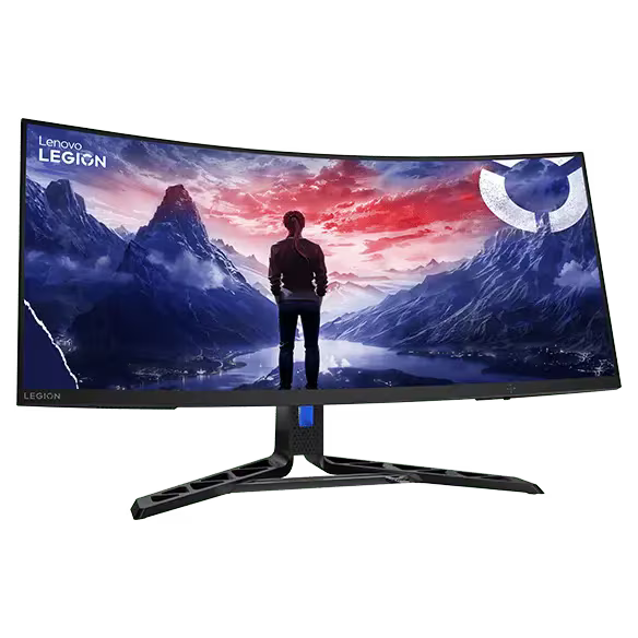 Lenovo Legion R34w-30 - 34" WQHD Curved / 0.5ms / Up to 180Hz / HDMI 2.1 / DP 1.4 / Speaker / Eyesafe / Raven Black - Gaming Monitor