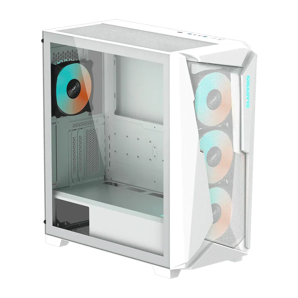 Gigabyte C301Gw V2 4 Rgb Fans Mid Tower Case White