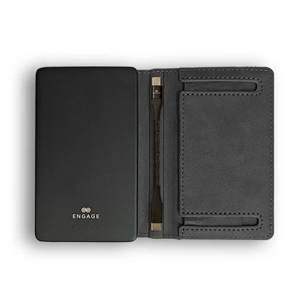 Engage 5000Mah Magnetic Power Bank Wallet Black