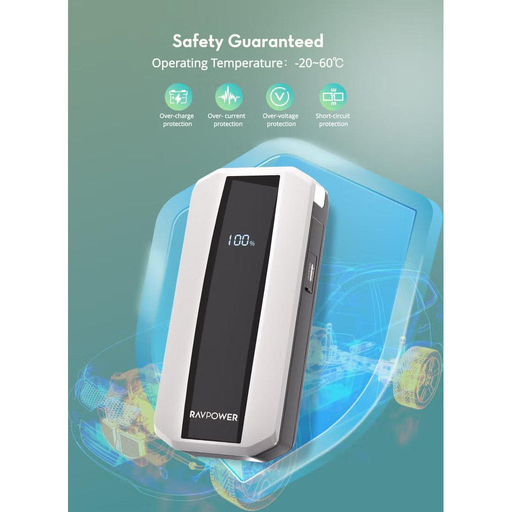 RAVPower 11000mAh (40.7Wh) Jump Starter white with black