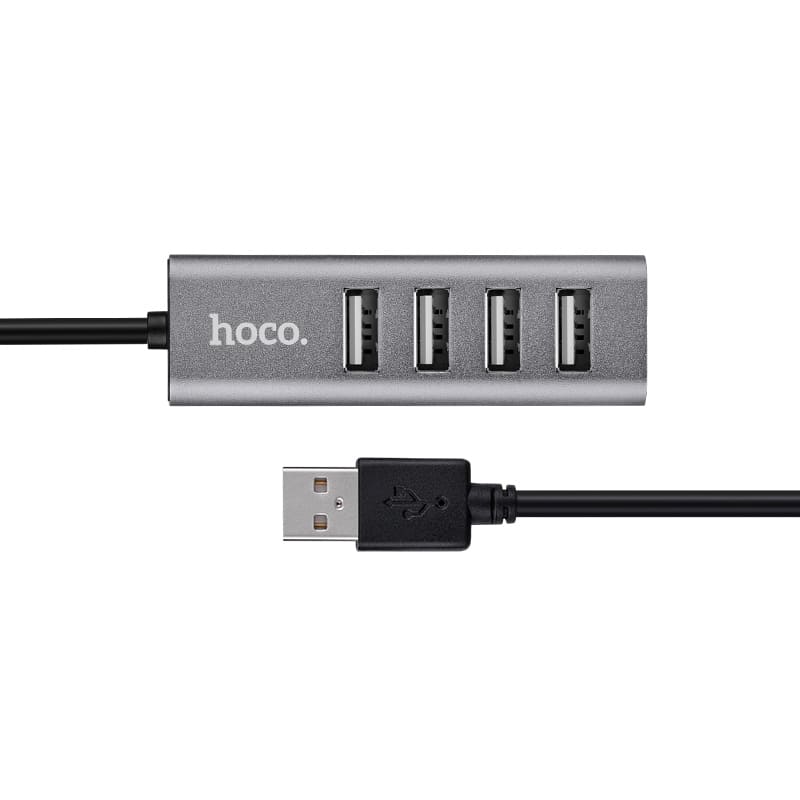 Hoco HB1 USB Hub – USB-A to 4-Port USB 2.0 for Charging & Data Sync
