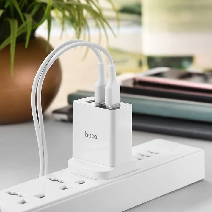 HOCO C48 Breakthrough QC3.0 three ports charger(UK) - White