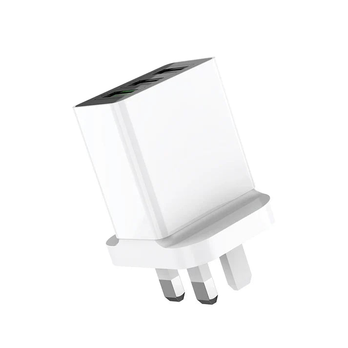 HOCO C48 Breakthrough QC3.0 three ports charger(UK) - White