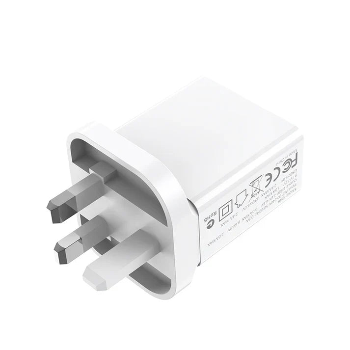 HOCO C48 Breakthrough QC3.0 three ports charger(UK) - White
