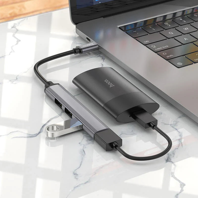 Hoco HB26 4 in 1 adapter(USB to USB3.0+USB2.0*3)