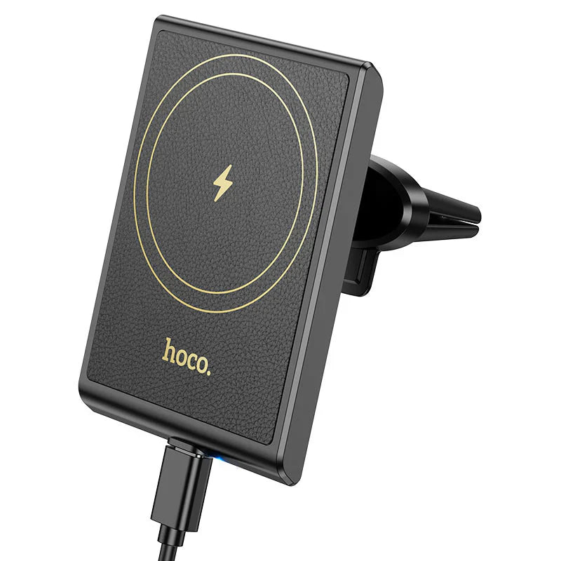 HOCO HW19 Precious magnetic wireless fast charging car holder(air outlet) - Black