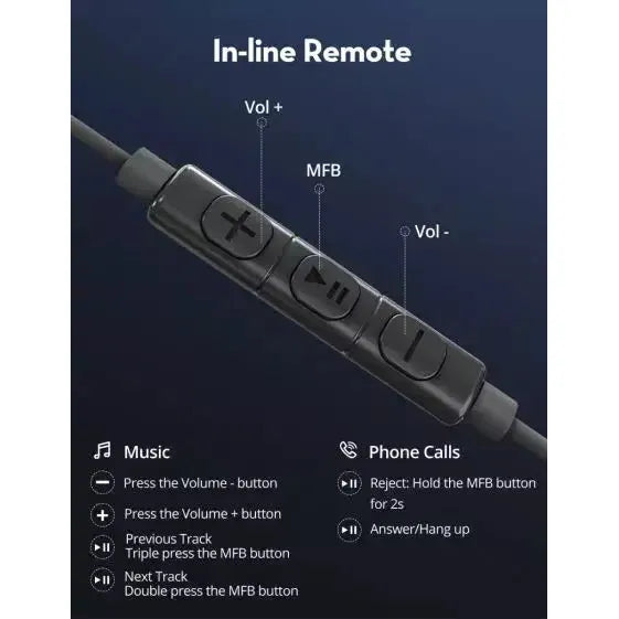 Ravpower Ep1002 Mono Earphone With Usb-C Plug Black