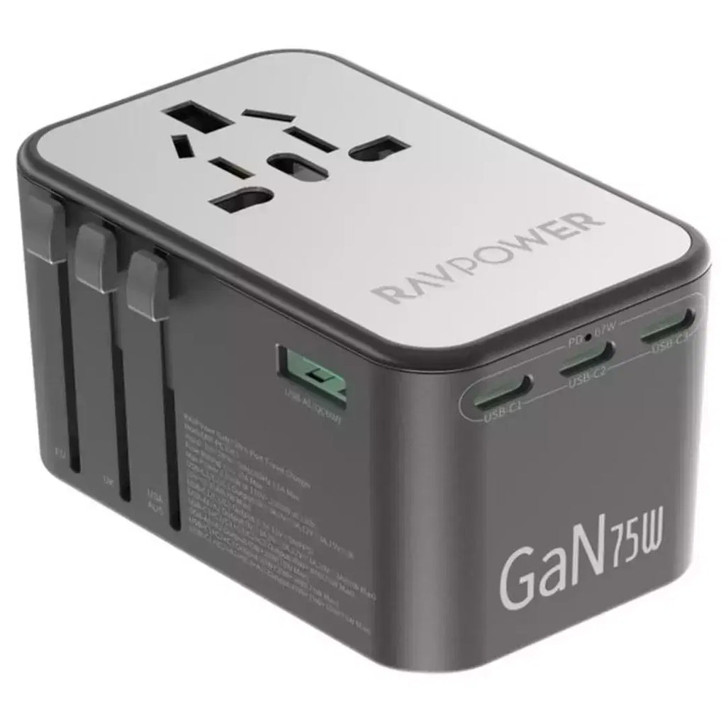 Rp-Pc1043 Pd Gan 75W 4-Port Travel Charger Offline Global Black