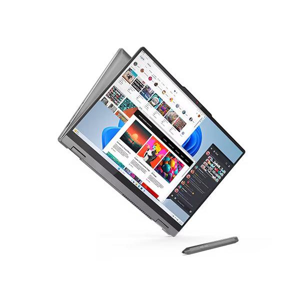 Lenovo IdeaPad 5 2-in-1 Gen 9 Convertible - 14" WUXGA OLED Touch / Core 7 150U / 16GB / 512GB (NVMe M.2 SSD) / Win 11 Home / 1YW / Arabic/English / Luna Grey - Laptop