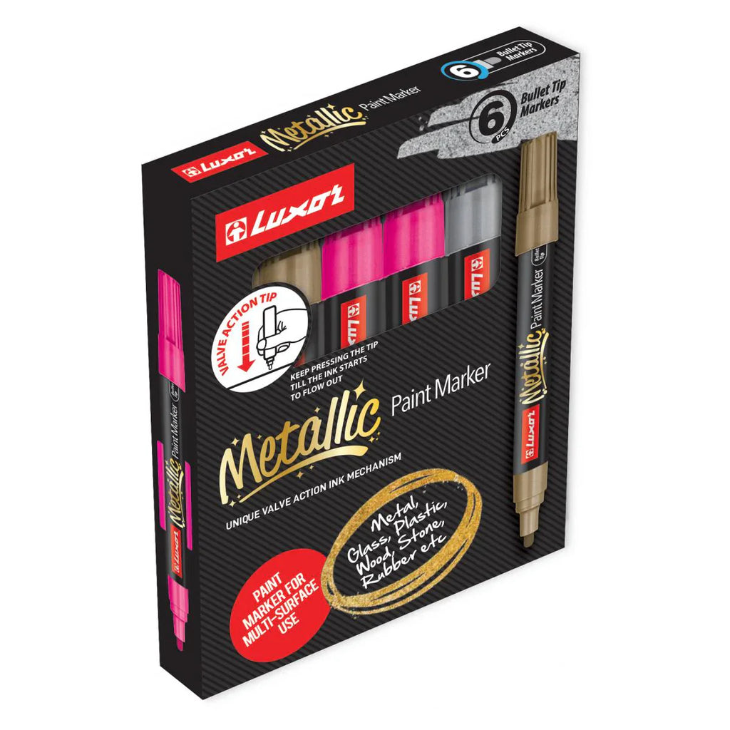 Luxor- Metallic Paint Marker 6 Assorted Marker