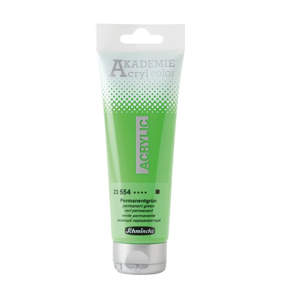 Schmincke Akademie Acrylic Color, 120ml, Permanent Green (23554)