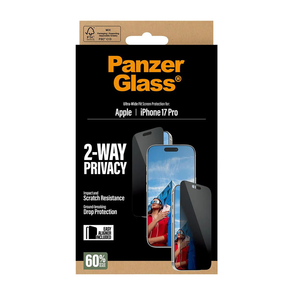 PanzerGlass 2-Way Privacy Screen Protector for iPhone 17 Pro
