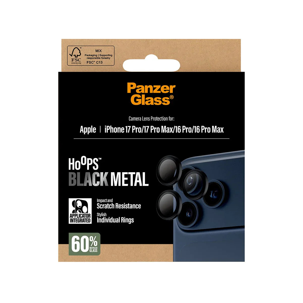 PanzerGlass Hoops Camera Lens Protector for iPhone 17 Pro | iPhone 17 Pro Max | iPhone 16 Pro | 16 Pro Max