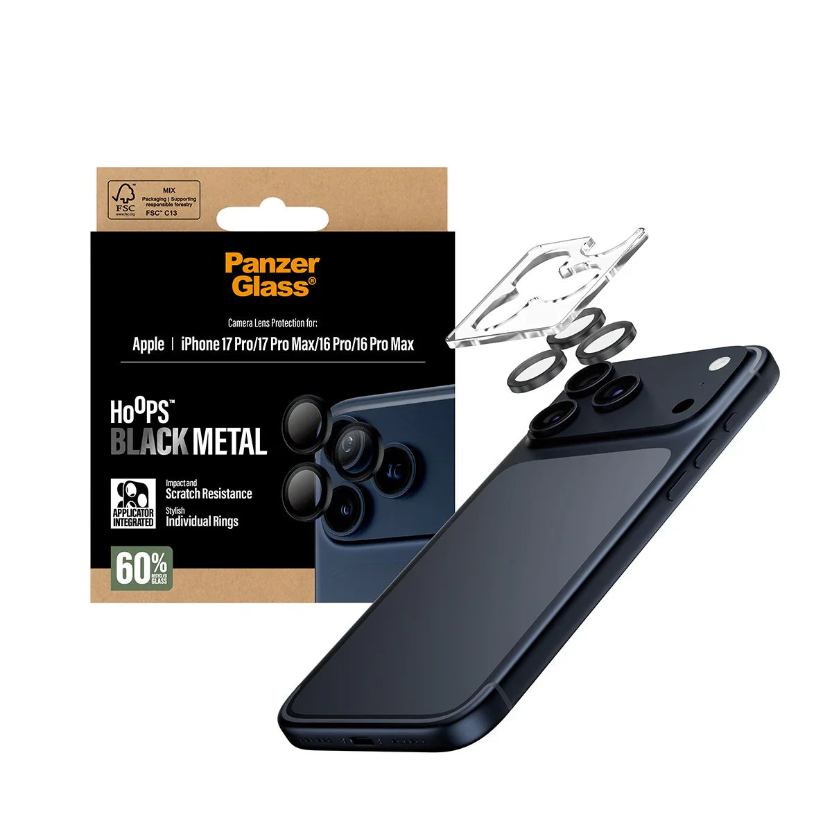 PanzerGlass Hoops Camera Lens Protector for iPhone 17 Pro | iPhone 17 Pro Max | iPhone 16 Pro | 16 Pro Max