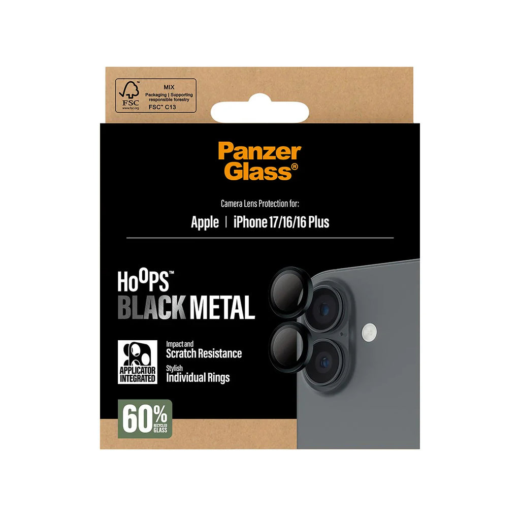 PanzerGlass Hoops Camera Lens Protector for iPhone 17 | iPhone 16 | 16 Plus