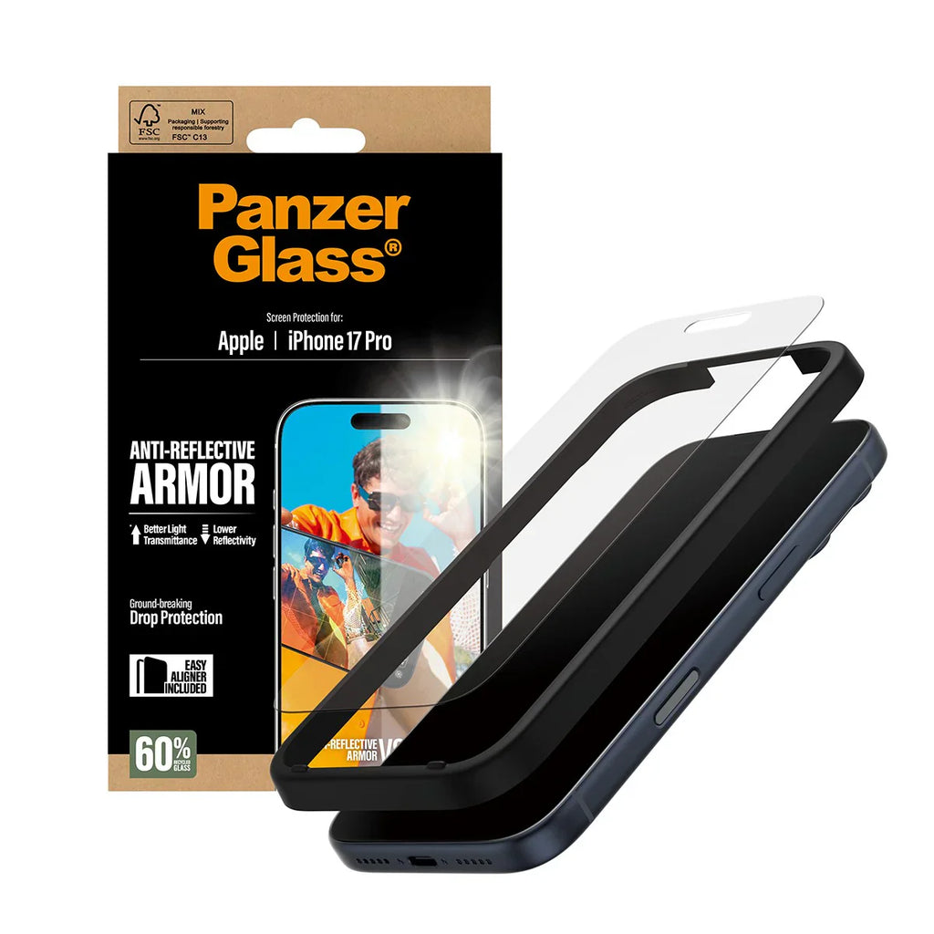 PanzerGlass Anti-Reflective Armor Screen Protector w. Easy Aligner Apple iPhone 17 Pro
