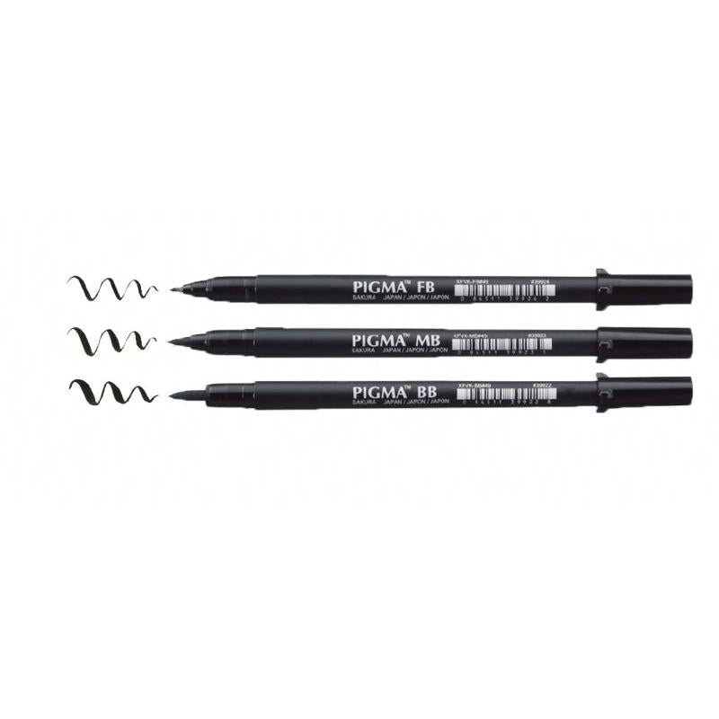 Sakura Pigma Brush Black Set 3