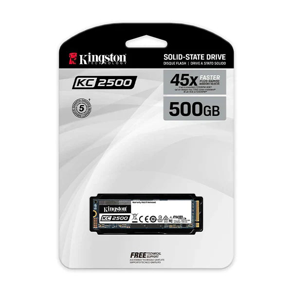 Kingston 500GB M.2 2280 NVMe KC2500 SSD Hard Drive (SKC2500M8/500G)