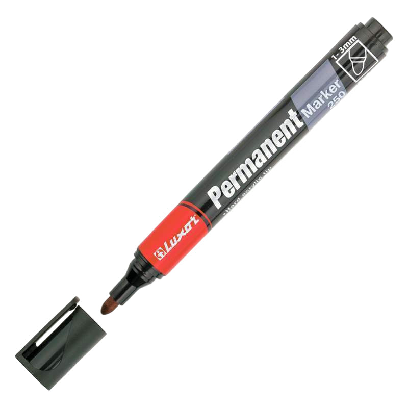 Luxor - Permanent Marker 250 1-3Mm Black (12’S Box)