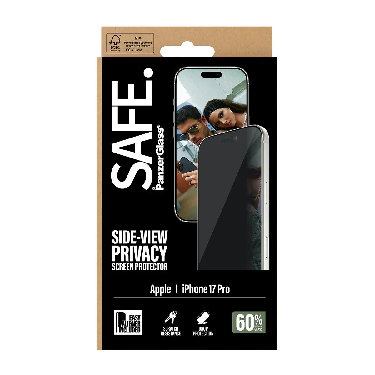 PanzerGlass Safe Ultra-Wide Fit Privacy Screen Protector for iPhone 17