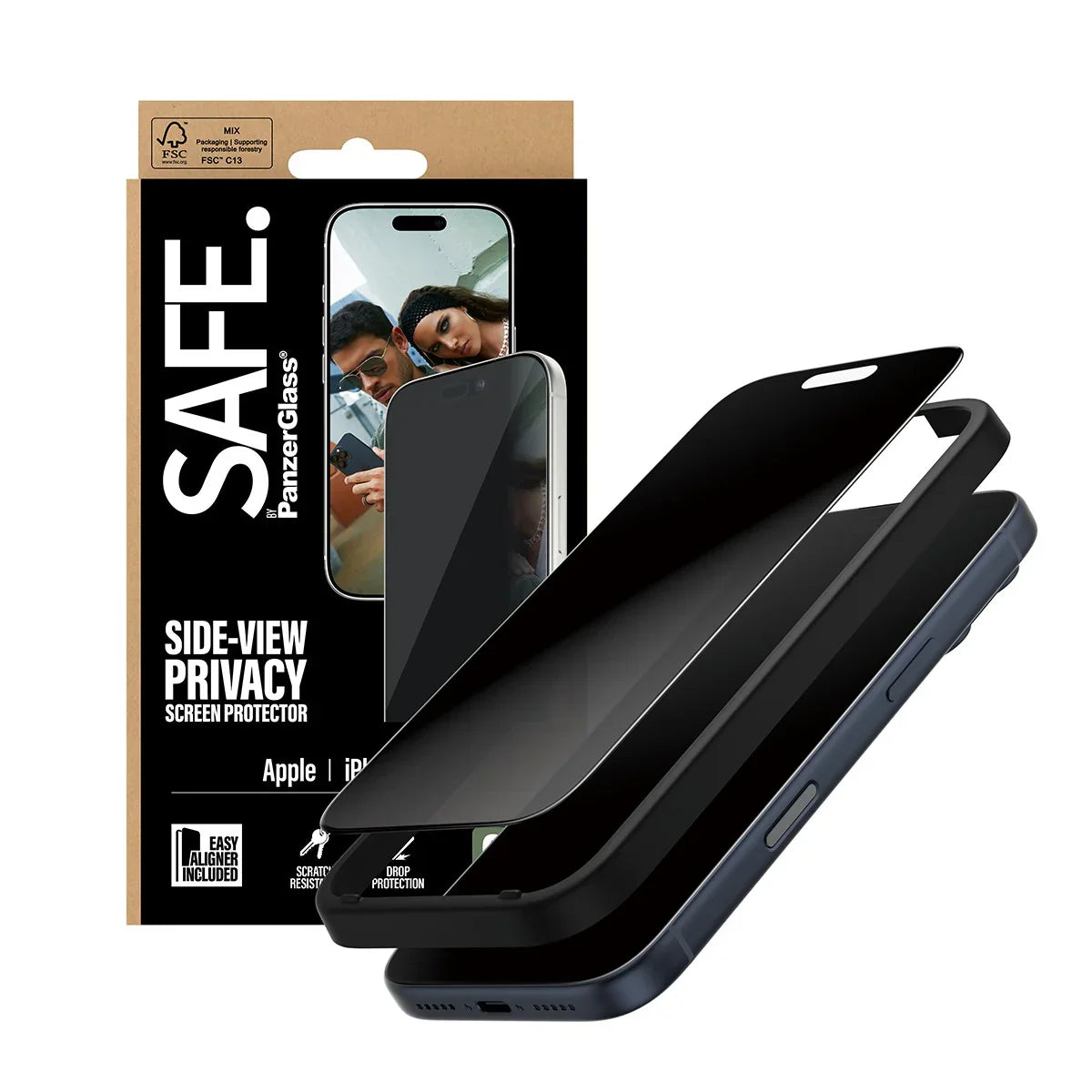 PanzerGlass Safe Ultra-Wide Fit Privacy Screen Protector for iPhone 17