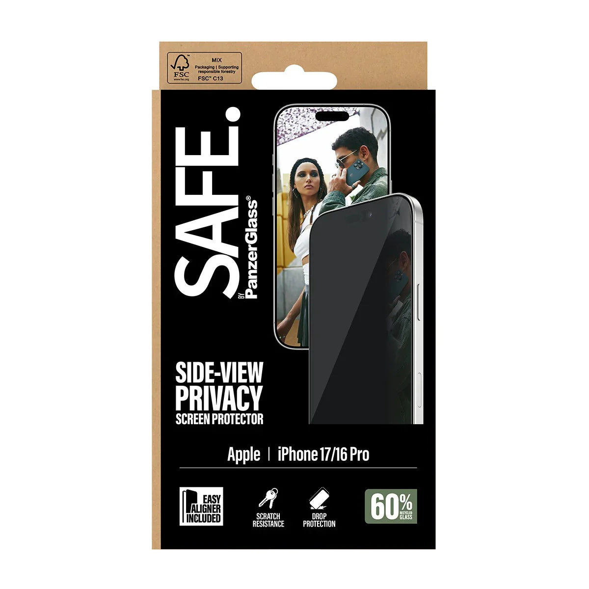 PanzerGlass Safe Ultra-Wide Fit Privacy Screen Protector for iPhone 17 & iPhone 16 Pro