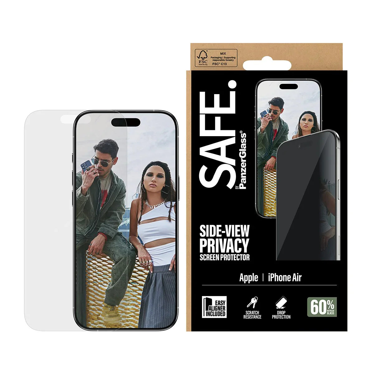 PanzerGlass Safe Ultra-Wide Fit Privacy Screen Protector for iPhone 17 Air