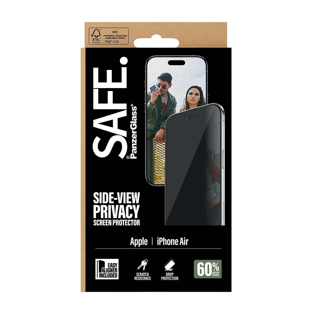 PanzerGlass Safe Ultra-Wide Fit Privacy Screen Protector for iPhone 17 Air