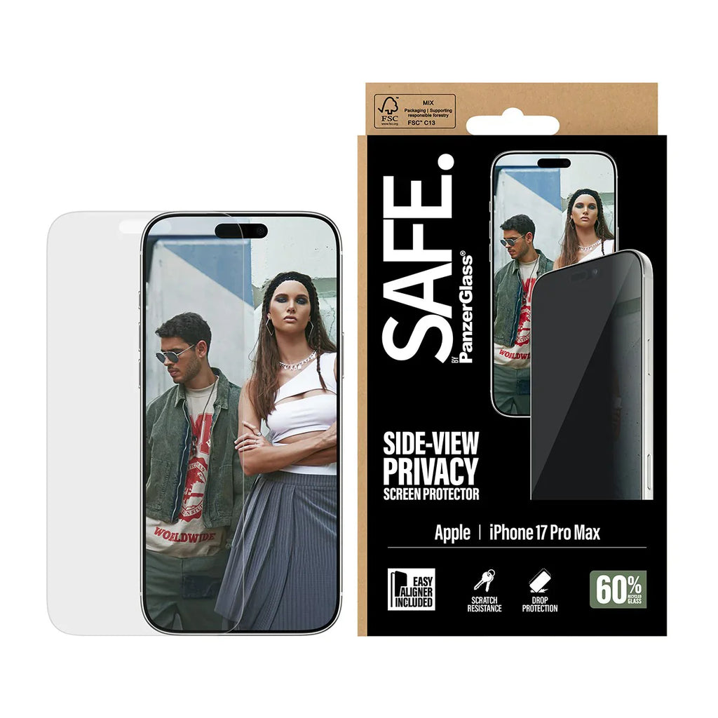 PanzerGlass SAFE. by Privacy Screen Protector iPhone 17 Pro Max Ultra-Wide Fit w. EasyAligner