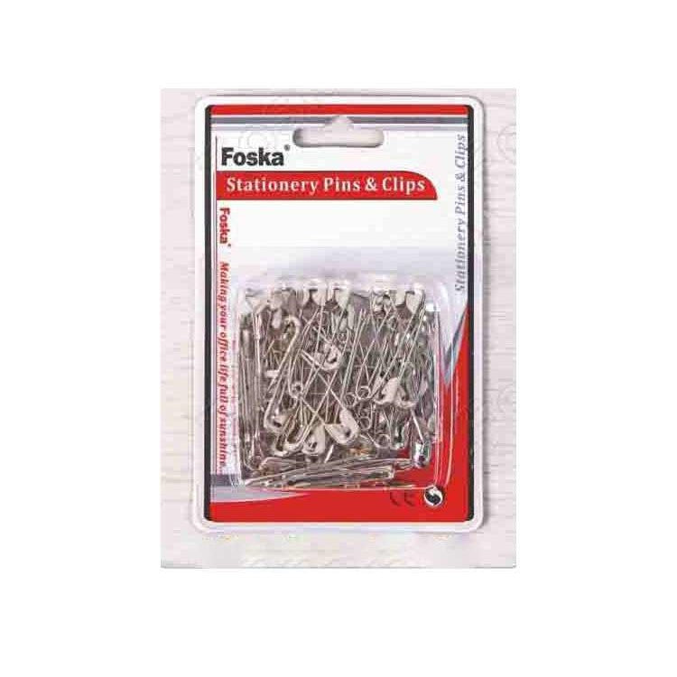 Safety Pins 38 Mm Blister Foska- As-27B 100pcs/Box