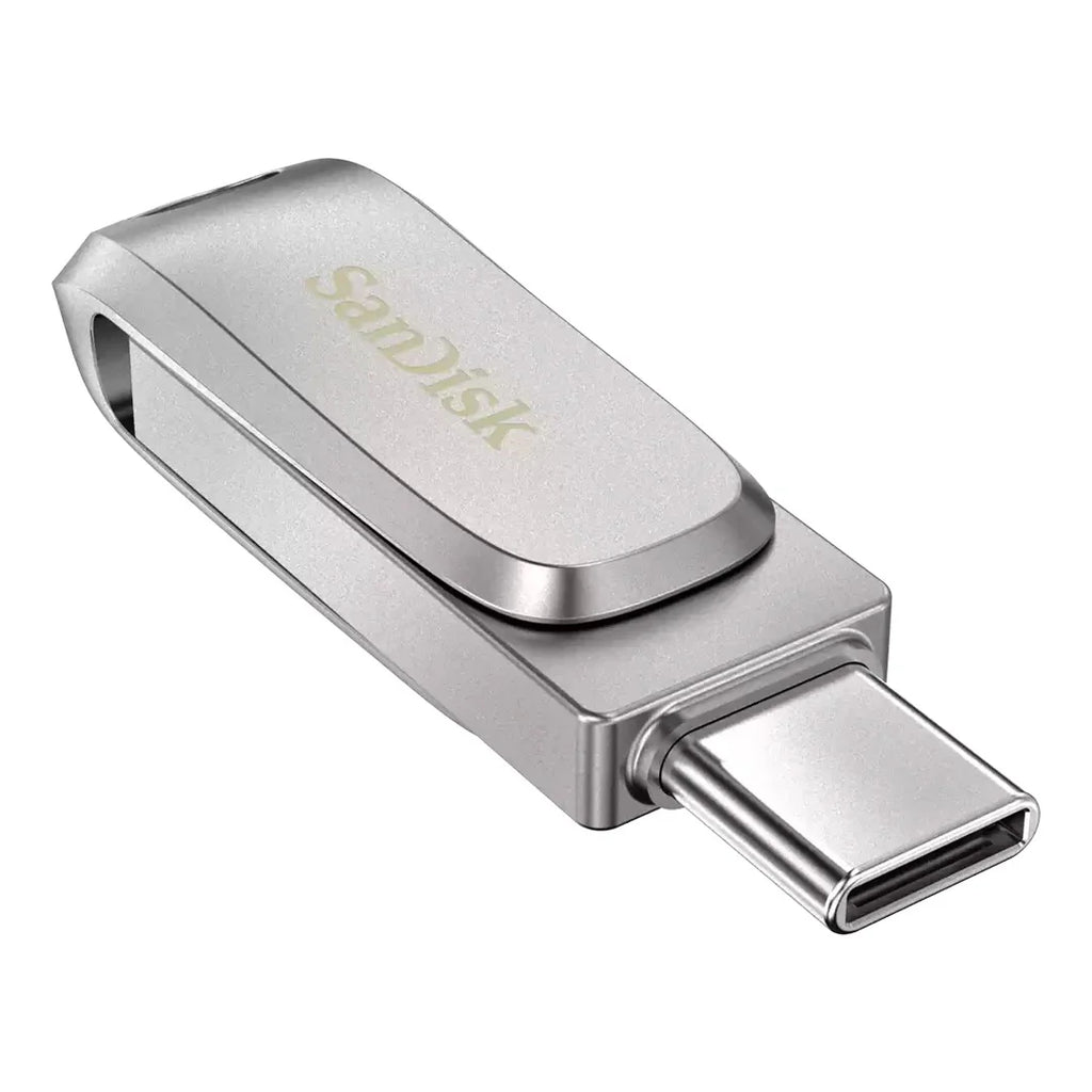 Sandisk Ultra Dual Drive Luxe Flash Drive – 256Gb/ 400Mb/S/ Usb 3.1 Gen 1/ Type-C/ Silver