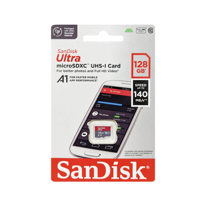 Sandisk Ultra Uhs Microsd Card – 128Gb/ 140Mb/S/ Memory Card – Sdsquab-128G-Gn6Mn