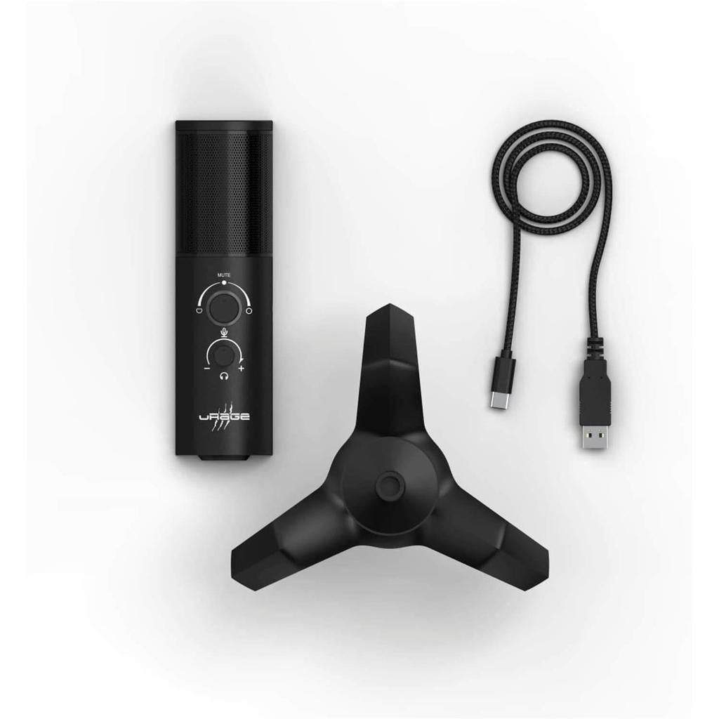 uRage Stream 750 HD USB Illuminated Streaming Microphone - 2.5M / USB / Wired - Black