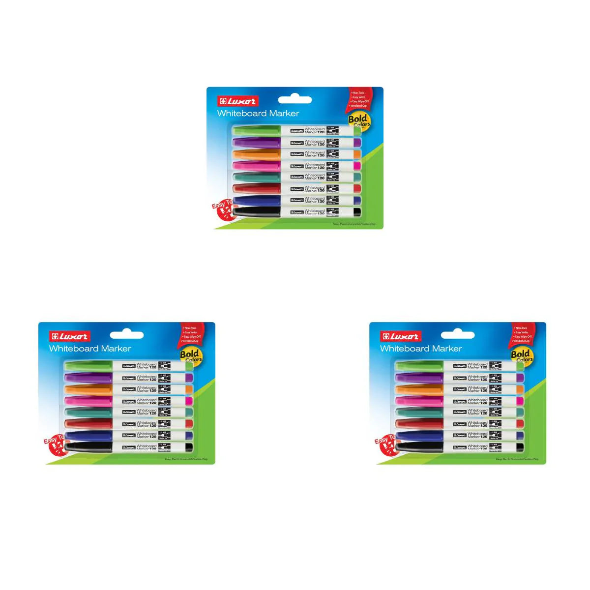 Luxor- Whiteboard Marker 12 Assorted Colors Set Of 3 Packets