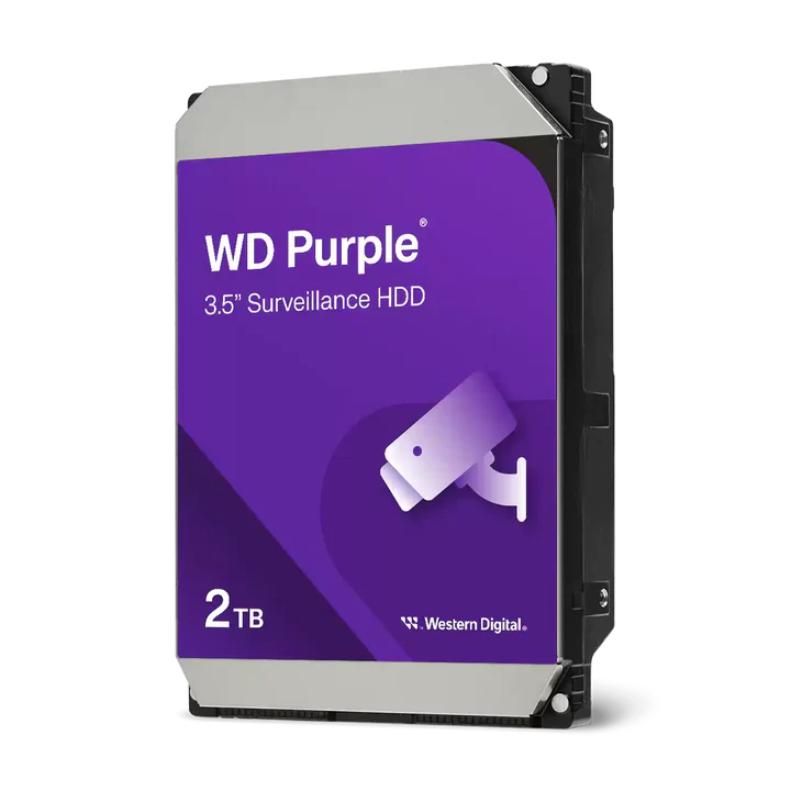 WD Purple 2TB Surveillance Hard Disk Drive - 5400 RPM Class SATA 6Gb/s 64MB Cache 3.5 Inch WD23PURZ