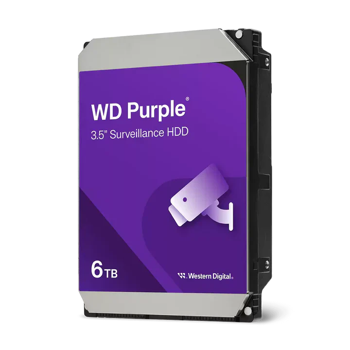 WD Purple 6TB Surveillance Hard Disk Drive - 5400 RPM Class SATA 6Gb/s 64MB Cache 3.5 Inch WD64PURZ