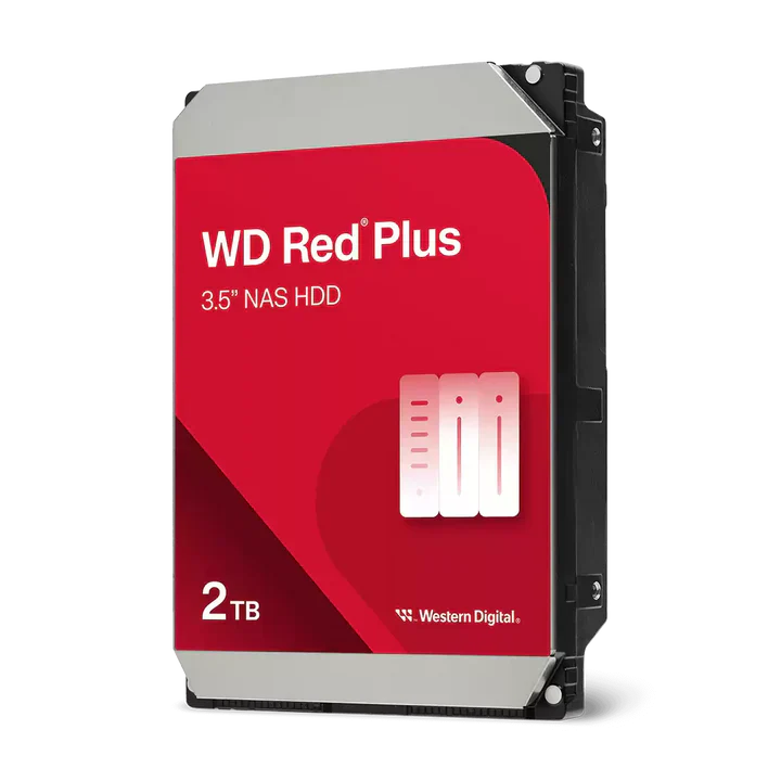 Western Digital 2TB WD Red Plus NAS Internal Hard Drive HDD 64MB RPM (WD20EFPX)