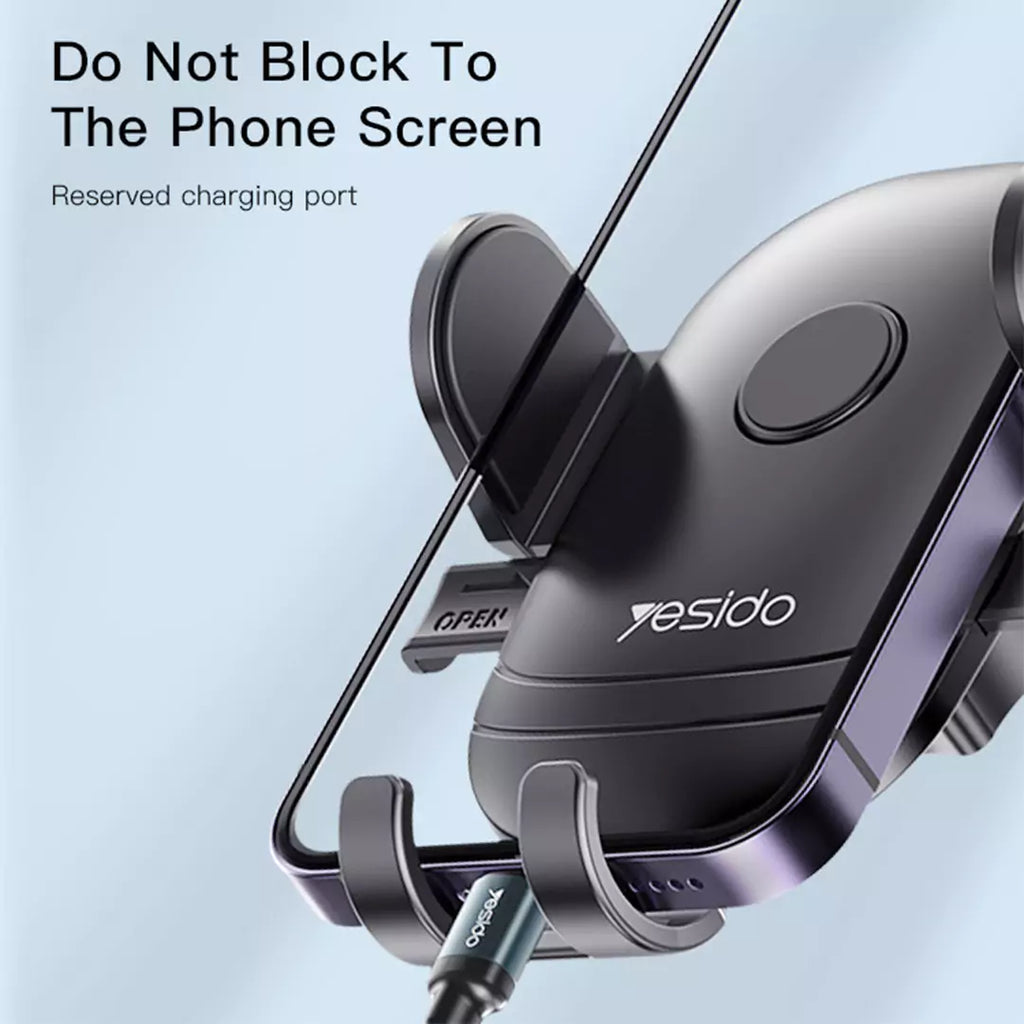 Yesido C138 Adjustable Clip Suction Cup Car Holder - Black